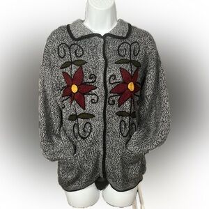 Handmade Peruvian Alpaca Cozy Granny Cardigan Sweater